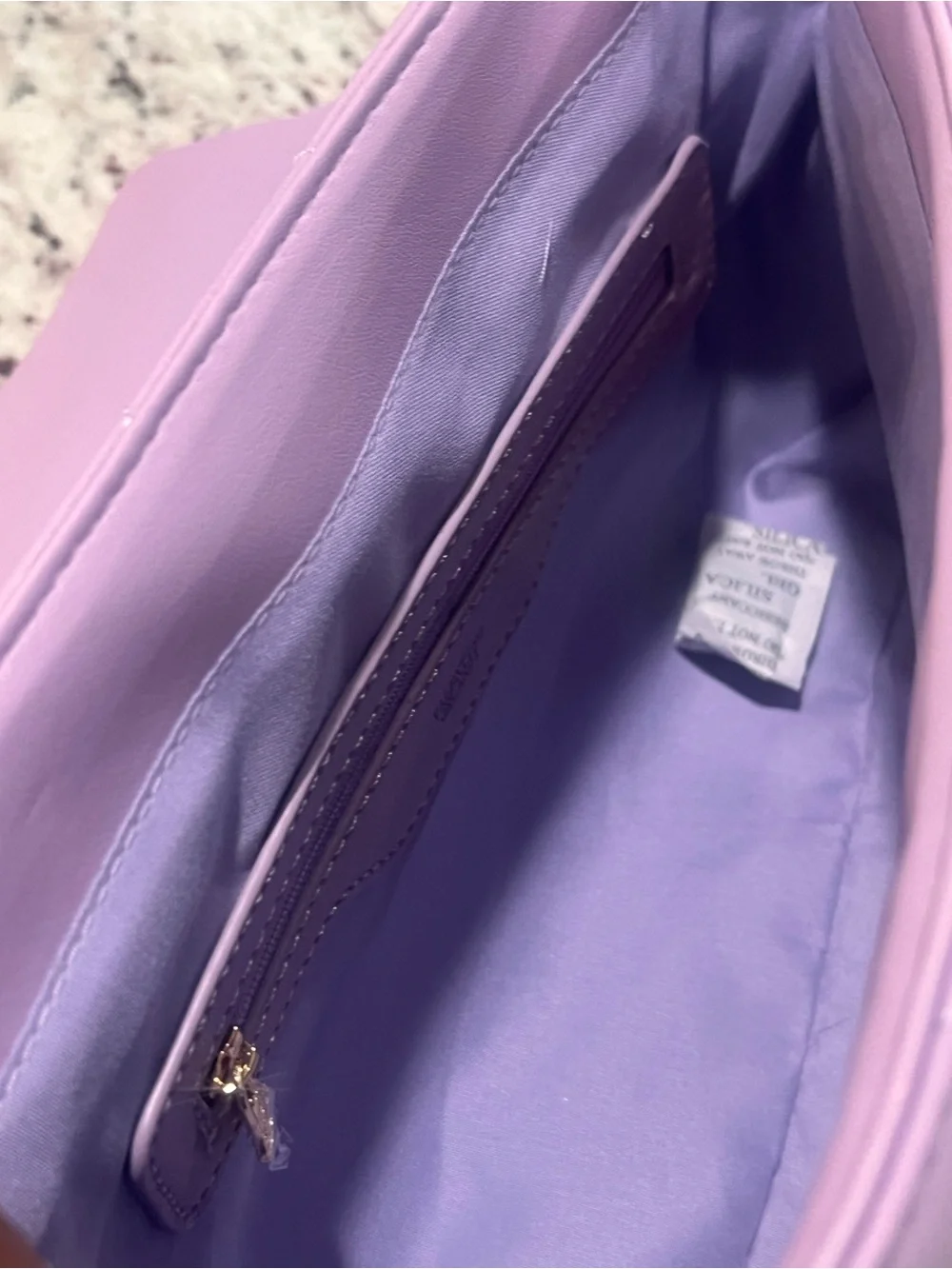 Quilted Lavender Leather Shoulder Bag
